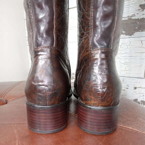 BORN CROWN Roxie Brown Crinkle Leather Tall Boots Size US 6.5 NWOT - Picture 4 of 10